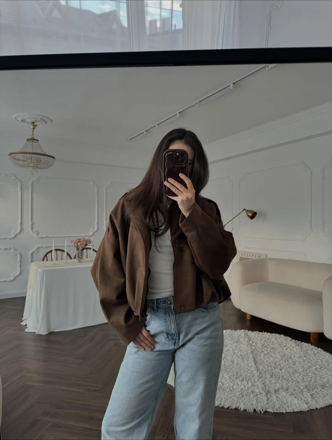 замшевая куртка,повседневная куртка,куртка бомбер оверсайз из замши m.wish 453276404,бомбер куртка,куртка модная