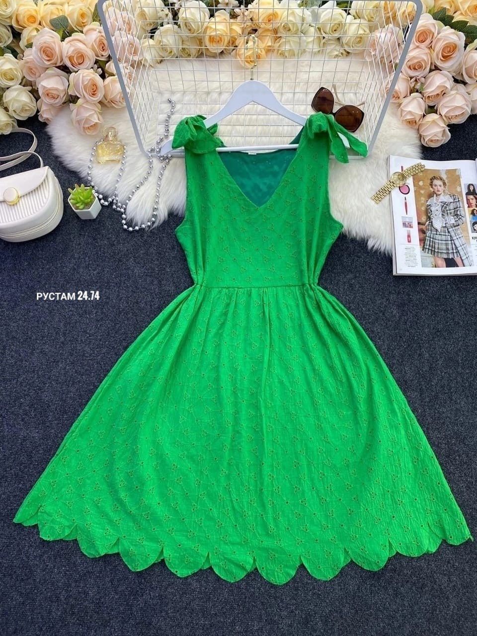 зеленый сарафан,стильное платье,женские летние платья,платье кружевное,платье летнее