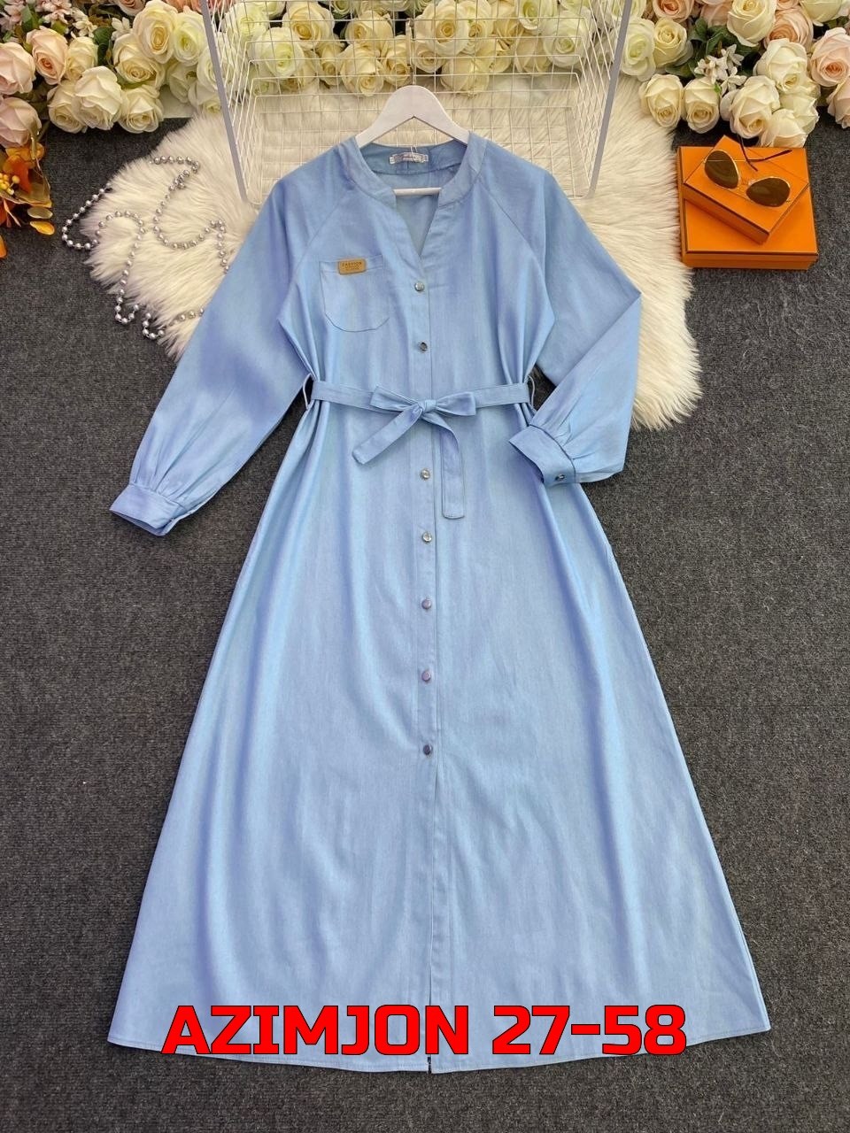 джинсовое платье,платье джинс,джинсовое платье женское,джинсовое платье миди,джинсовое платье сарафан миди style spark цвет деним голубой