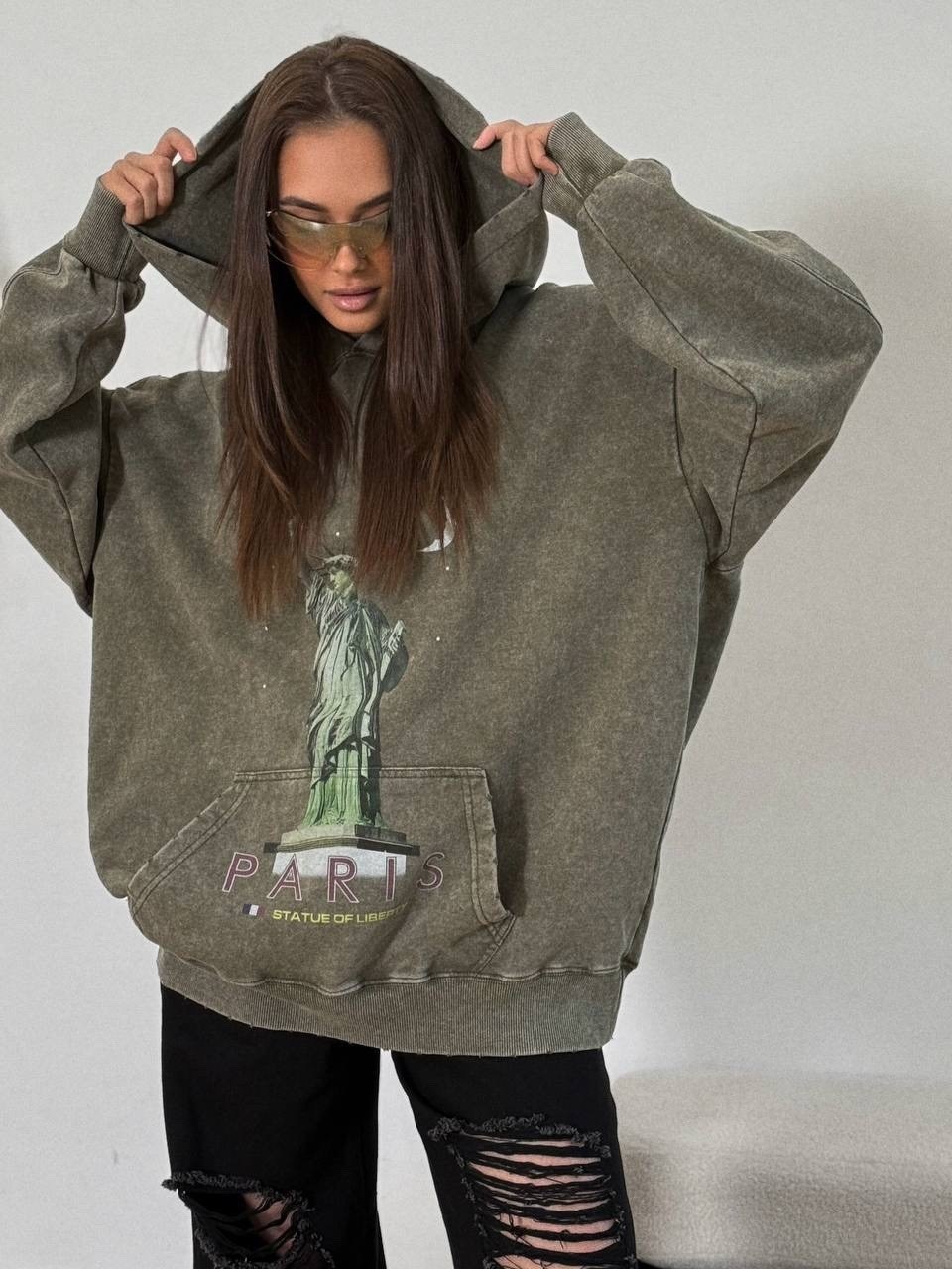 женское худи с капюшоном,худи оверсайз,худи balenciaga,cвитшот оверсайз