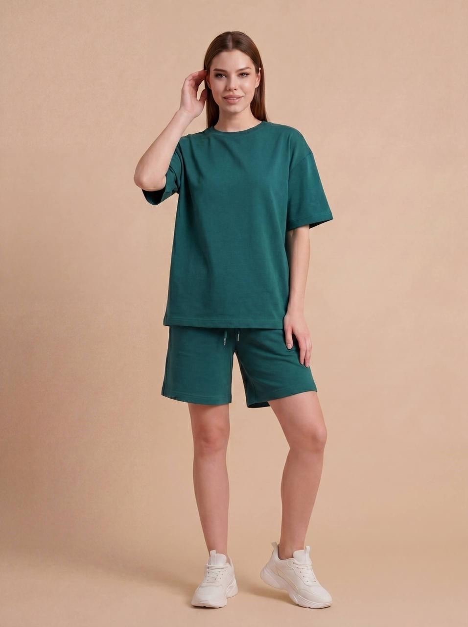 женский костюм с шортами,костюм летний женский с шортами,костюм женский летний,изумрудный костюм с шортами,костюм с шортами комплект