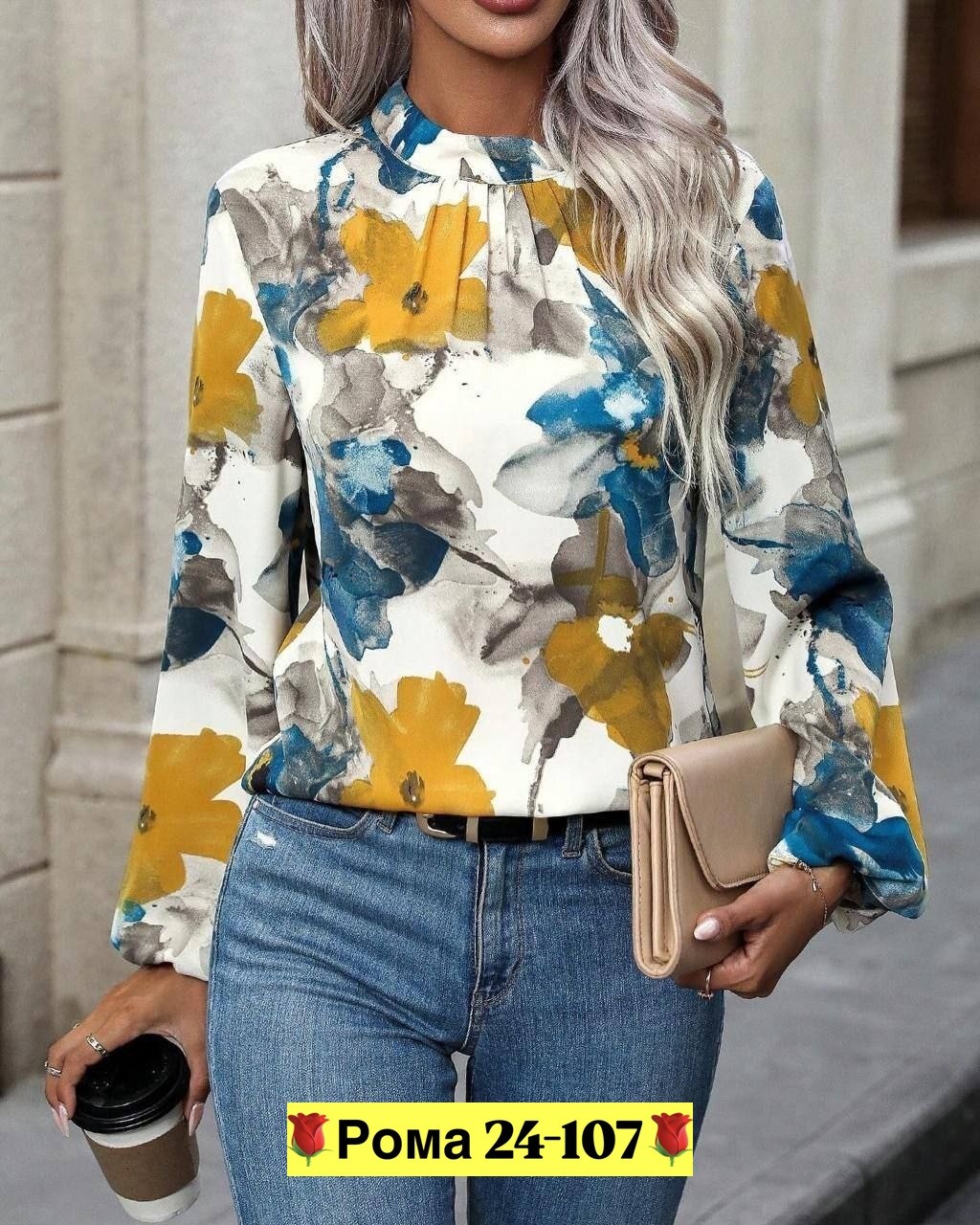 модная женская блузка,модная блузка,женская блузка,блуза с цветочным принтом,женская блуза