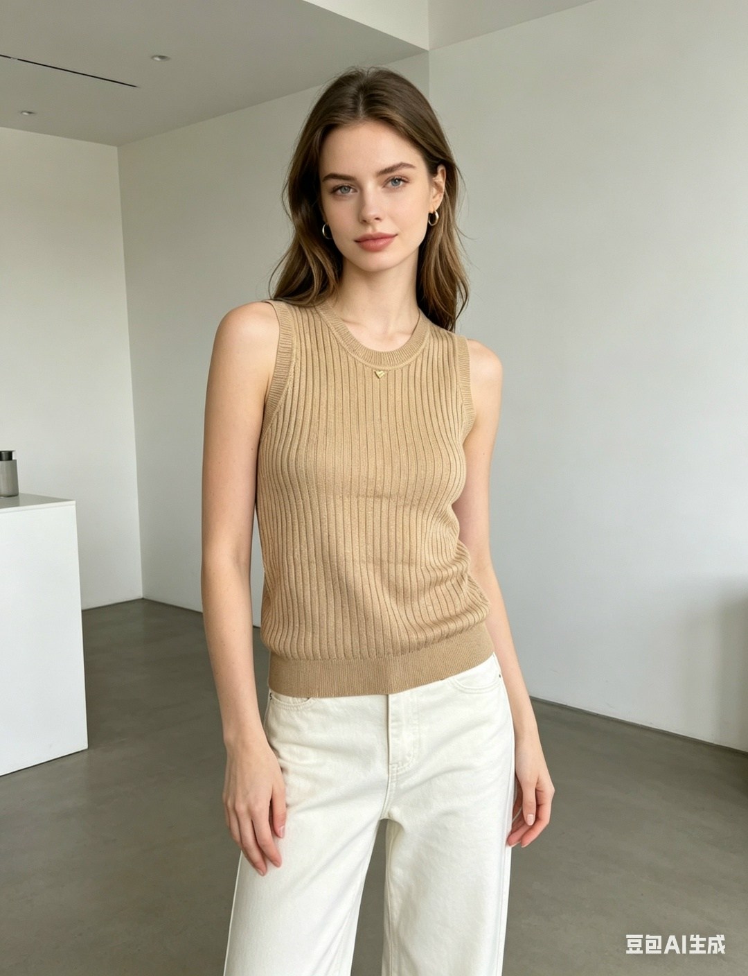 трикотажный топ,бежевый топ,топ женский,майка женская,вязаные жилеты