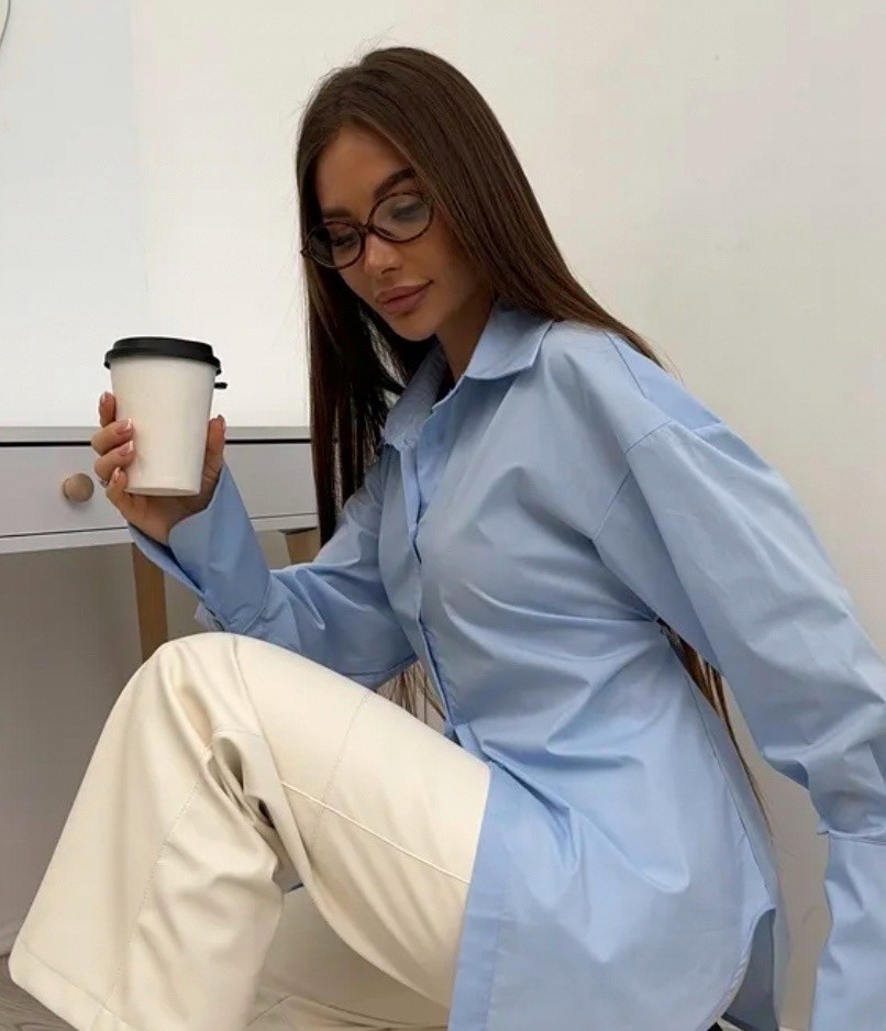 рубашка базовая sl оверсайз 46-48 лимонный,рубашка женская,рубашка желтая,блузка женская,рубашка