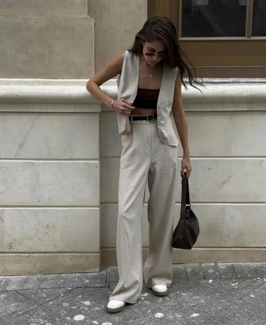 женский костюм,стильные женские костюмы,,костюм летний льняной с жилетом и брюками trendyclo,брючный костюм
