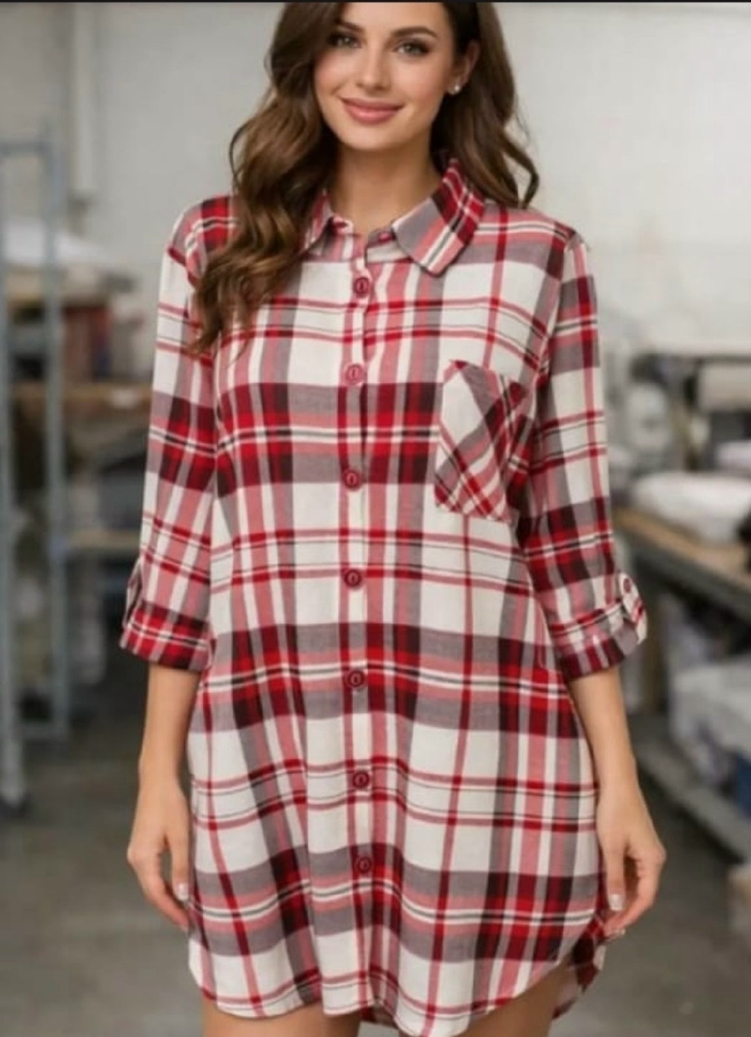 женский халат-халат 21532 - синяя клетка (нл) от компании авиктори,халат 21532 (синяя клетка),халат рубашка,халат женский,халат 21532 натали синяя клетка