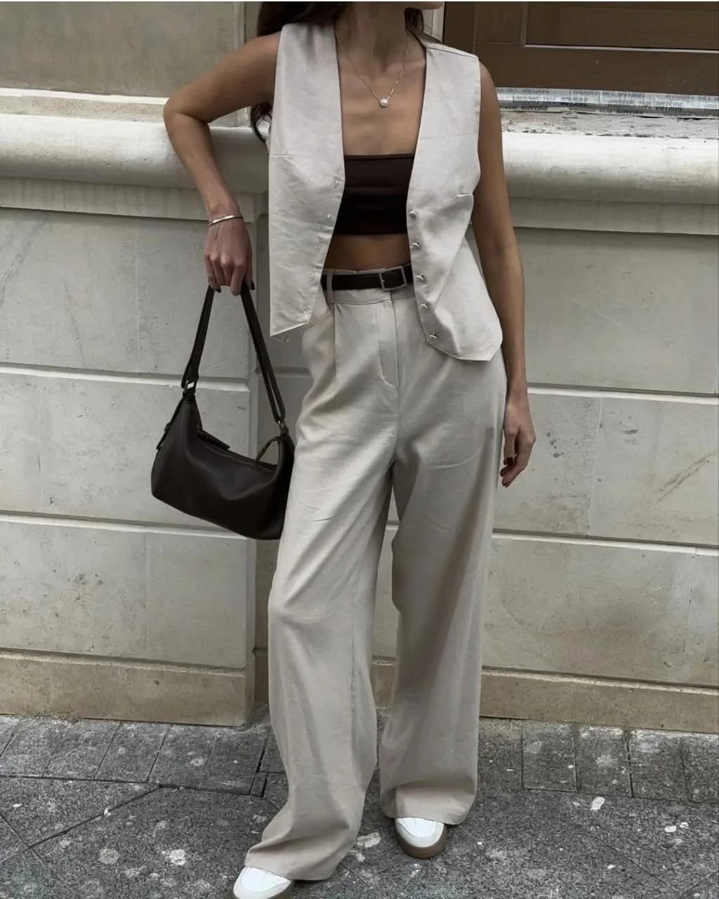 женский костюм,стильные женские костюмы,,костюм летний льняной с жилетом и брюками trendyclo,брючный костюм