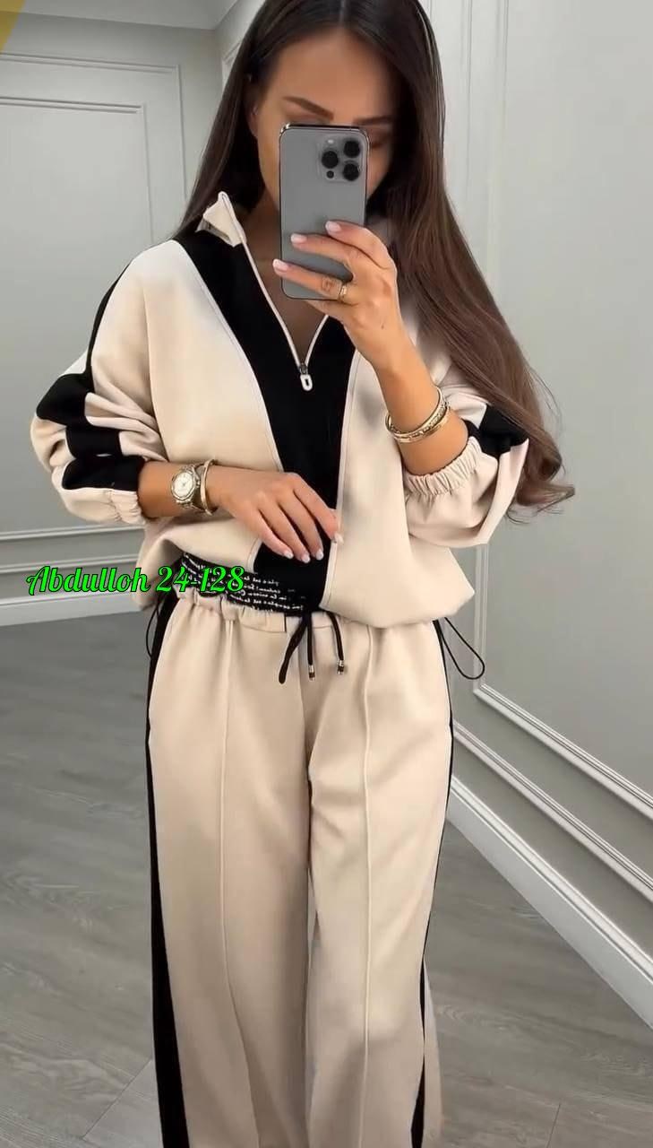 костюм двойка женская,костюм двойка,костюм спорт шик alexia m 488669952,женский костюм двойка ткань креп,костюм спортивный женский