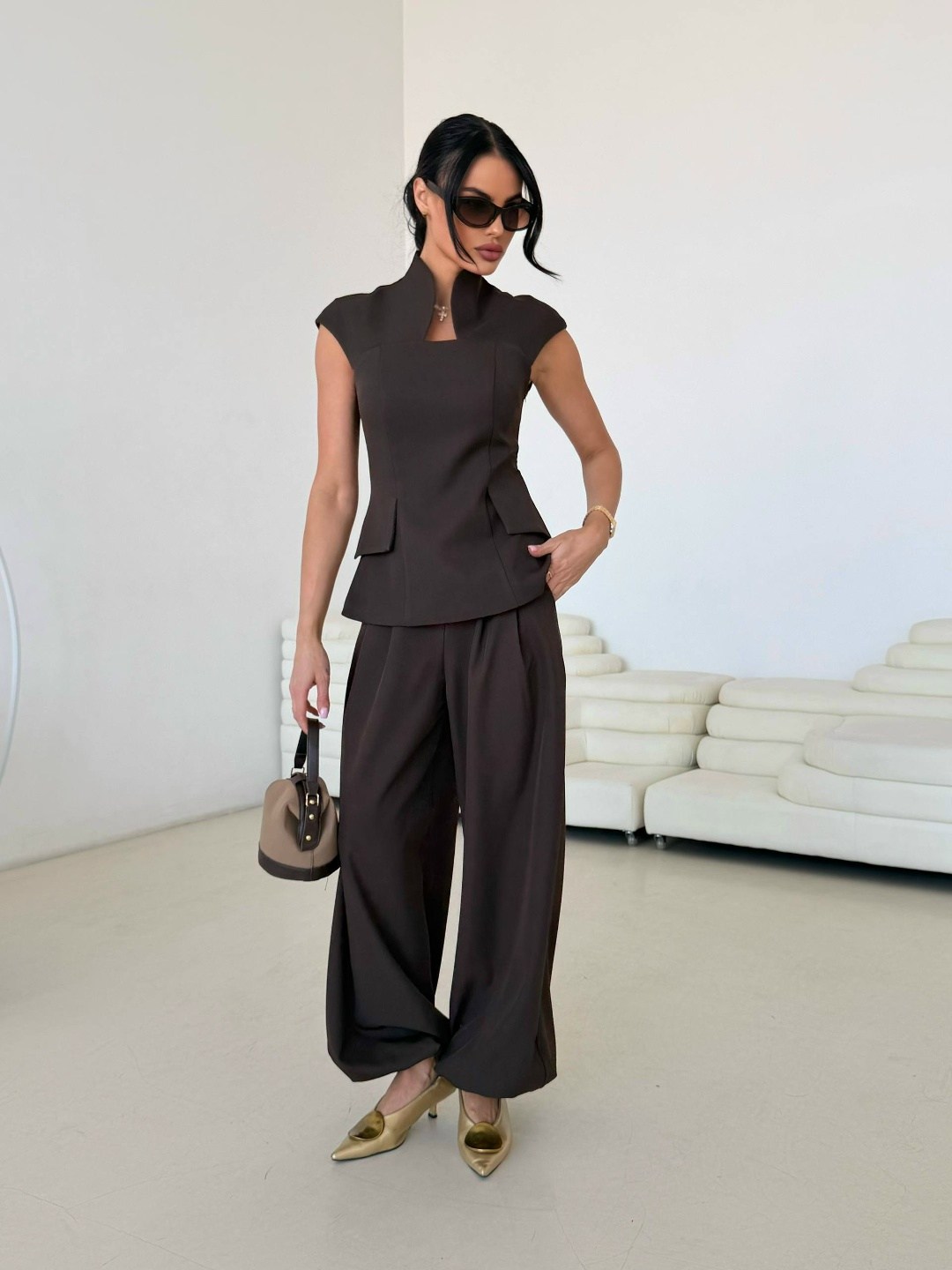 брючный костюм,женский брючный костюм,женский костюм,брючный комплект,брючный костюм с жилеткой