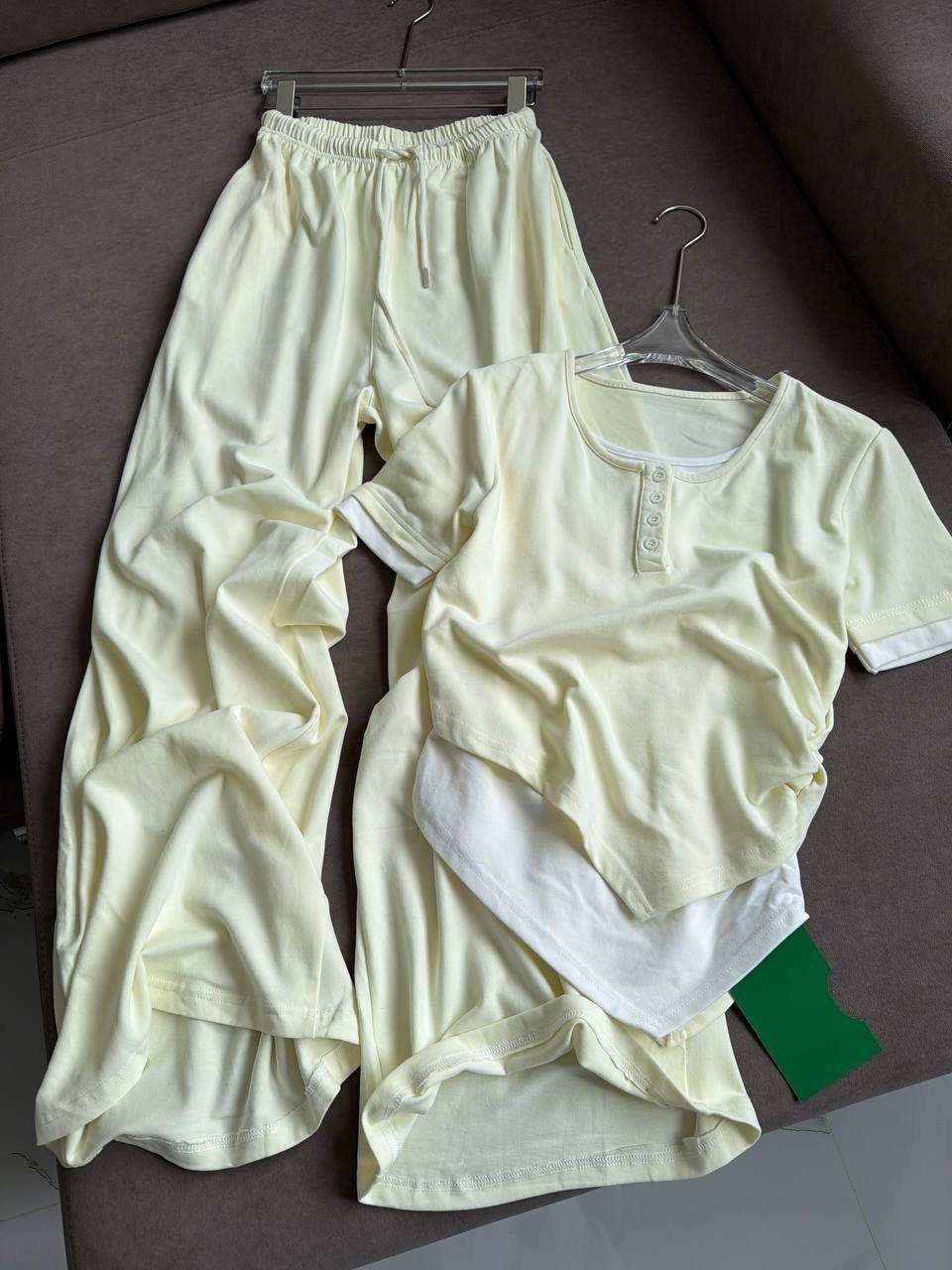 трикотажные костюмы,костюм повседневный,костюм стильный,костюм однотонный,костюм с брюками палаццо женский