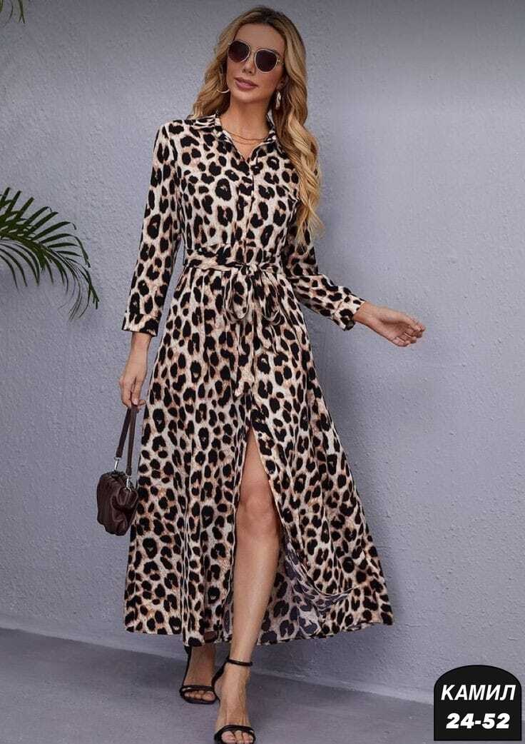 леопардовое платье,леопардовое платье ,женское длинное платье с леопардовым принтом,платье с леопардовым принтом,платье рубашка с принтом