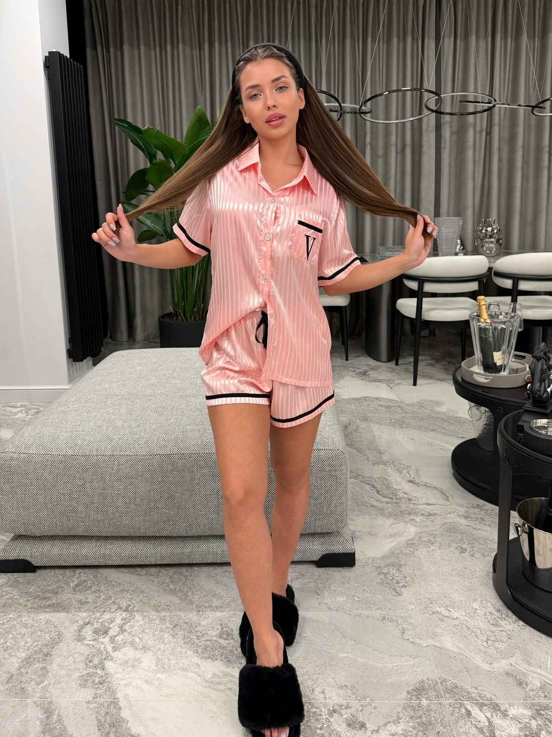 пижама женская,пижама комплект,пижама женская шелковая с шортами,женская шелковая атласная пижама в полоску,пижама виктория сикрет шелк
