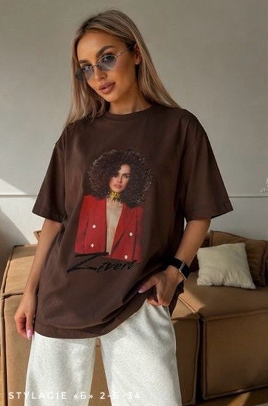 футболки оверсайз с принтами,футболка y2k оверсайз zi-bella цвет шоколадный,женская футболка,футболки оверсайз,футболка оверсайз с принтом удлиненная летняя