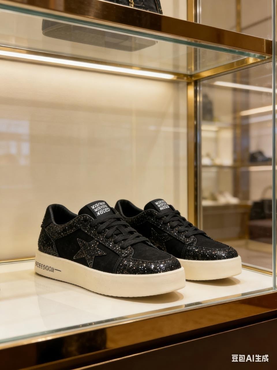 ,голден гус кеды черные,кроссовки golden goose,кеды golden goose,golden goose black glitter hi star sneakers