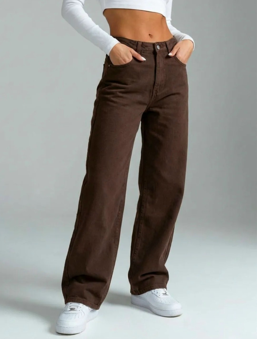 коричневые джинсы,коричневые джинсы женские,женские джинсы,широкие джинсы,джинсы широкие коричневые