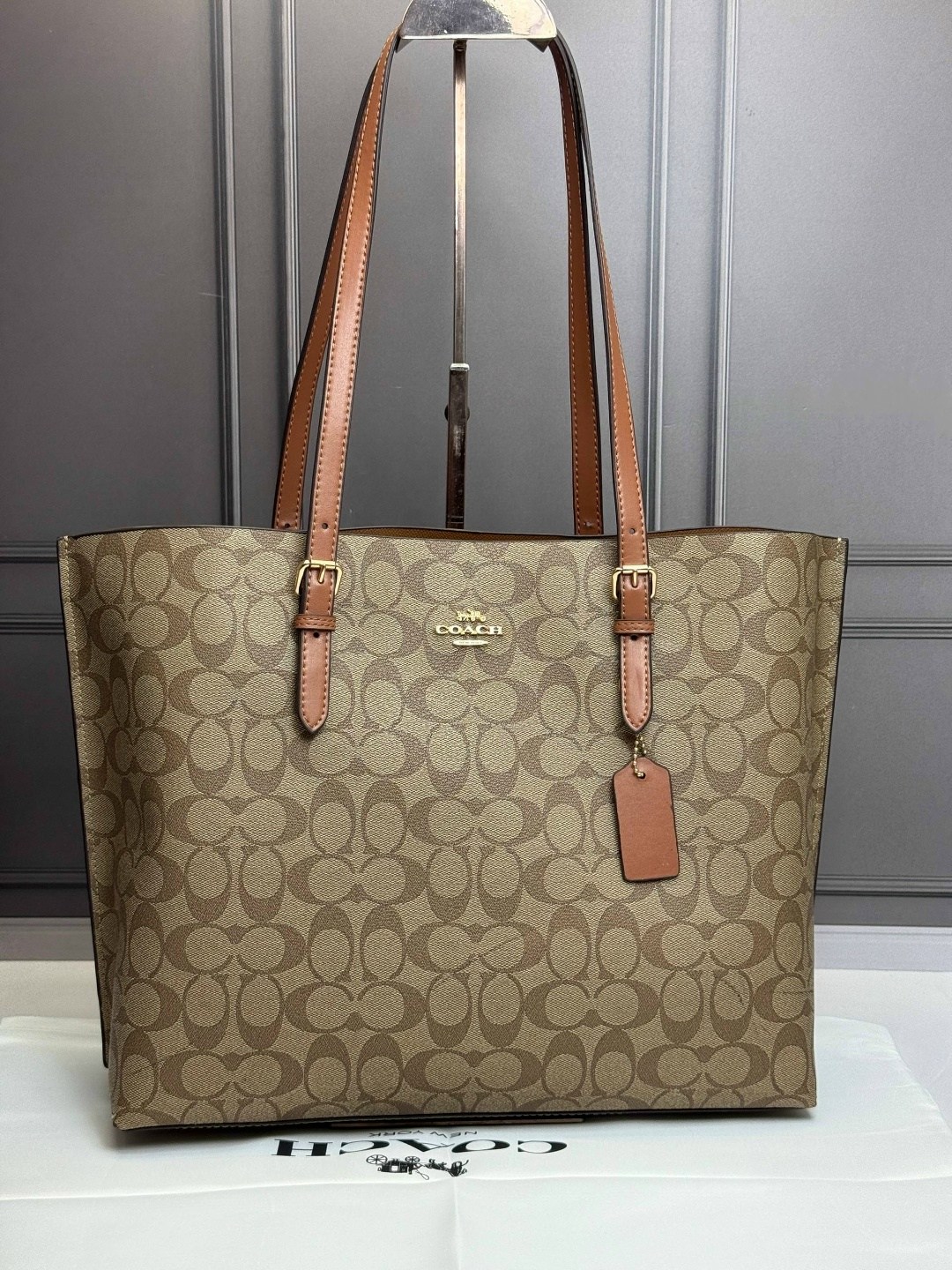 coach mollie tote in signature canvas,сумка шоппер coach,coach mini city tote signature canvas cn733 black/brown,сумка-тоут coach,сумка женская coach