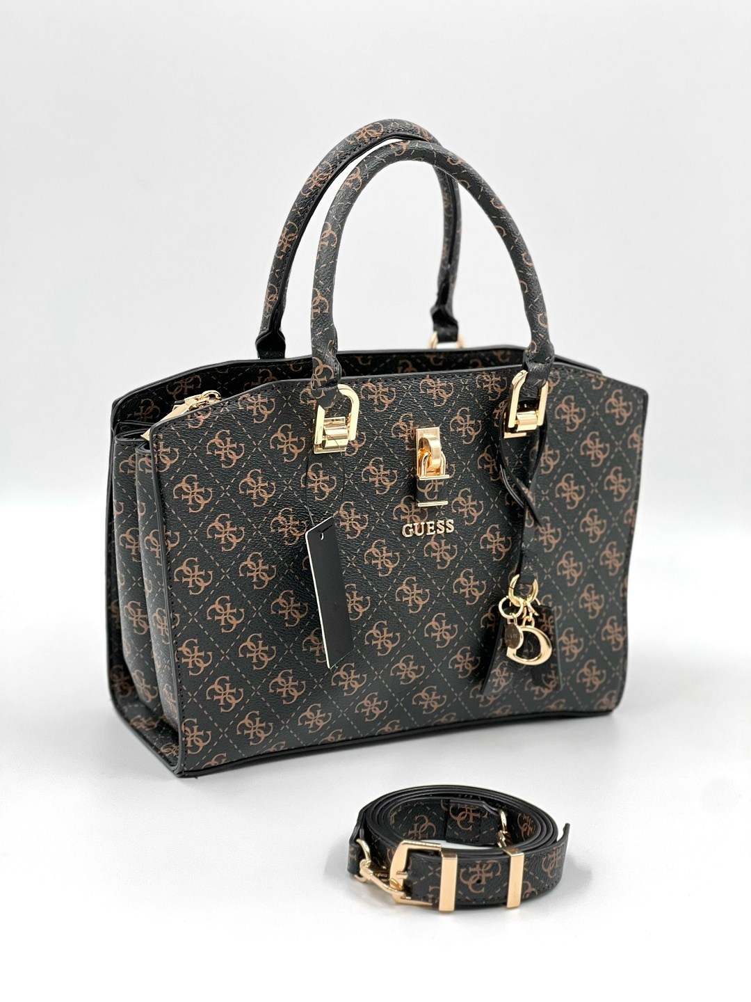 женская сумка guess,cумка guess,сумка женская guess hwpa9190060 темно-коричневая,guess сумка на плечо,сумка guess коричневый