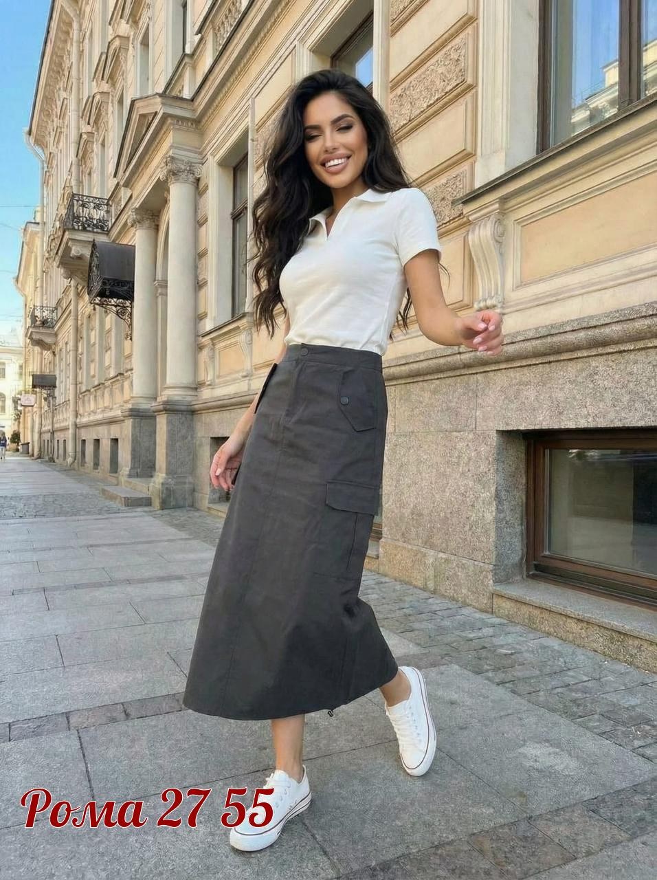 юбка,юбка карго,юбка женская,юбка с карманами,юбка миди