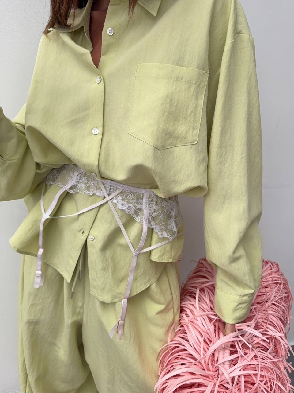 идеальный костюм изо льна: рубашка + брюки, lemon - l-xl,идеальный костюм изо льна рубашка + брюки lemon,летние костюмы,женские костюмы,стильный летний костюм