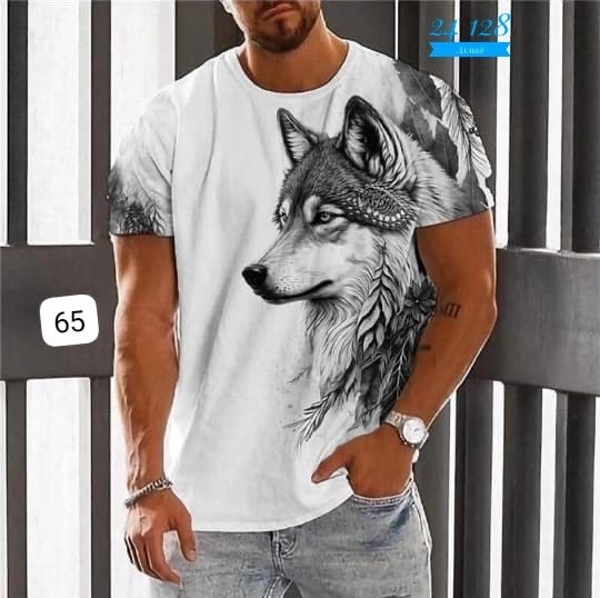 мужская футболка с принтом волка,футболки мужские,футболки с принтом волка для мужчин,футболка мужская повседневная с 3d-принтом и рисунком волка,футболка с рисунком волка
