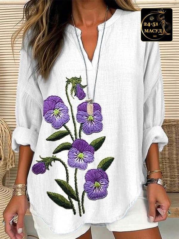 женская рубашка из хлопка и льна,рубашка женская,женская кофта фиолетовая,повседневная блузка,блузка женская