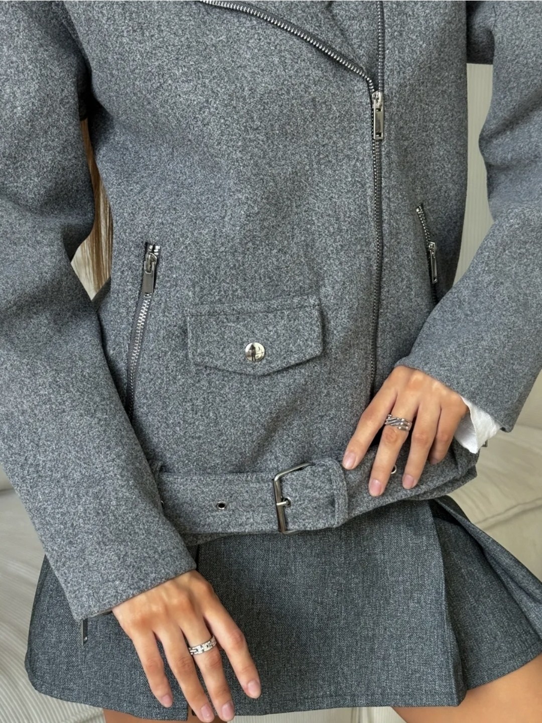 косуха шерстяная куртка из пальтовой ткани,куртка из пальтовой ткани,демисезонная куртка,куртка косуха драповая оверсайз chauzi,куртка женская