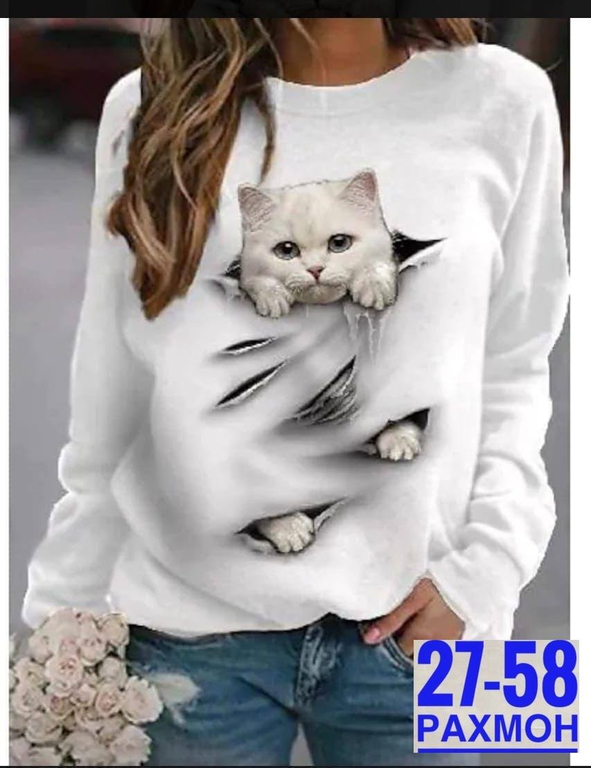 свитшот женская,женская кофта,кофта трикотаж,модная толстовка,кофточки для кошек