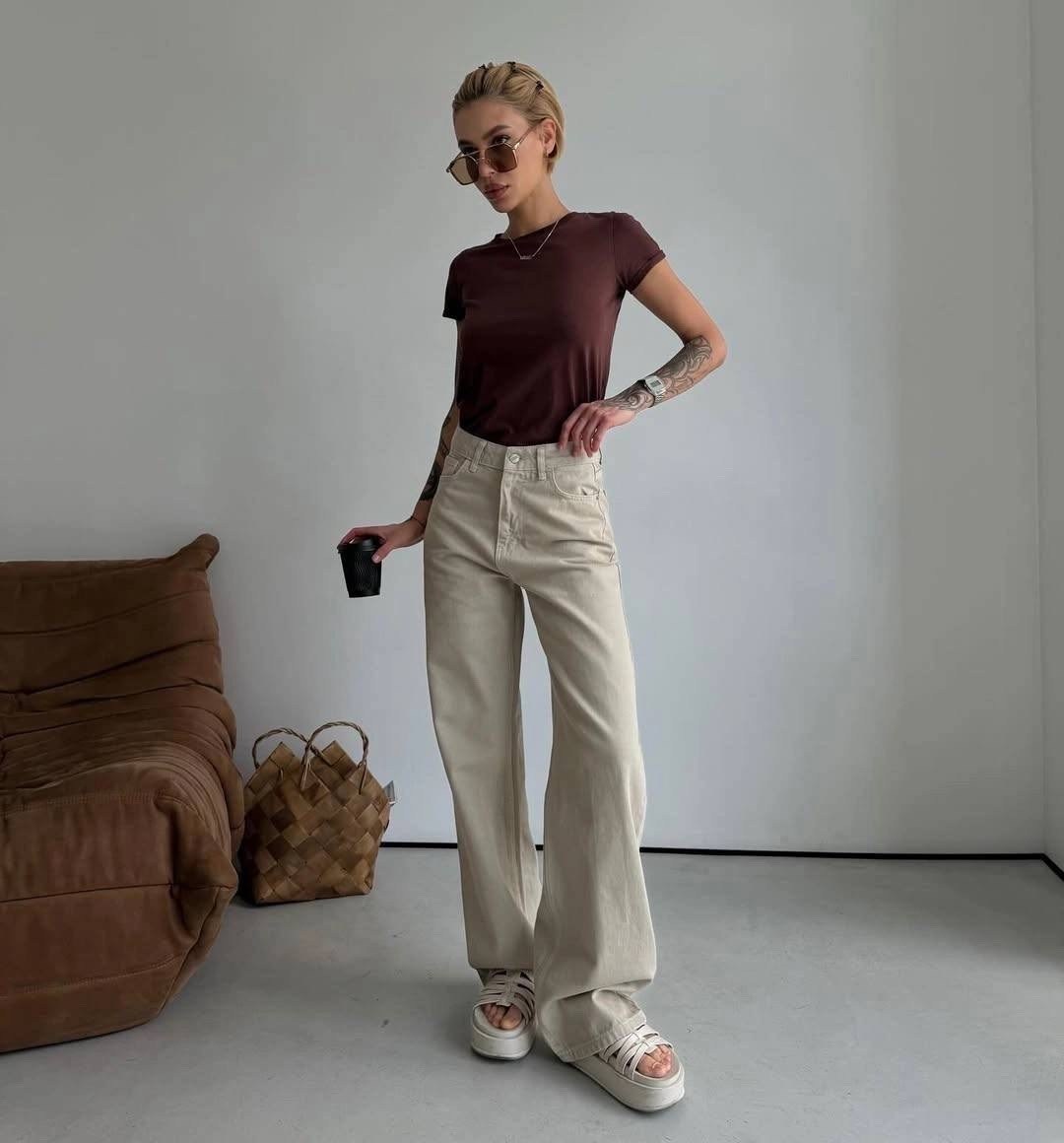 джинсы женские бежевые,джинсы бежевые,брюки джинсы,джинсы палаццо летние,модные брюки