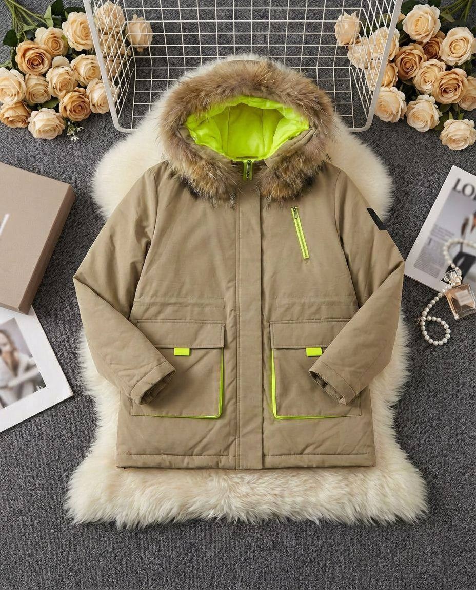 женская куртка зимняя,женская зимняя парка с меховым воротником и капюшоном,зимняя куртка женская парка,куртка зимняя короткая парка с капюшоном fadjo,парка с меховым