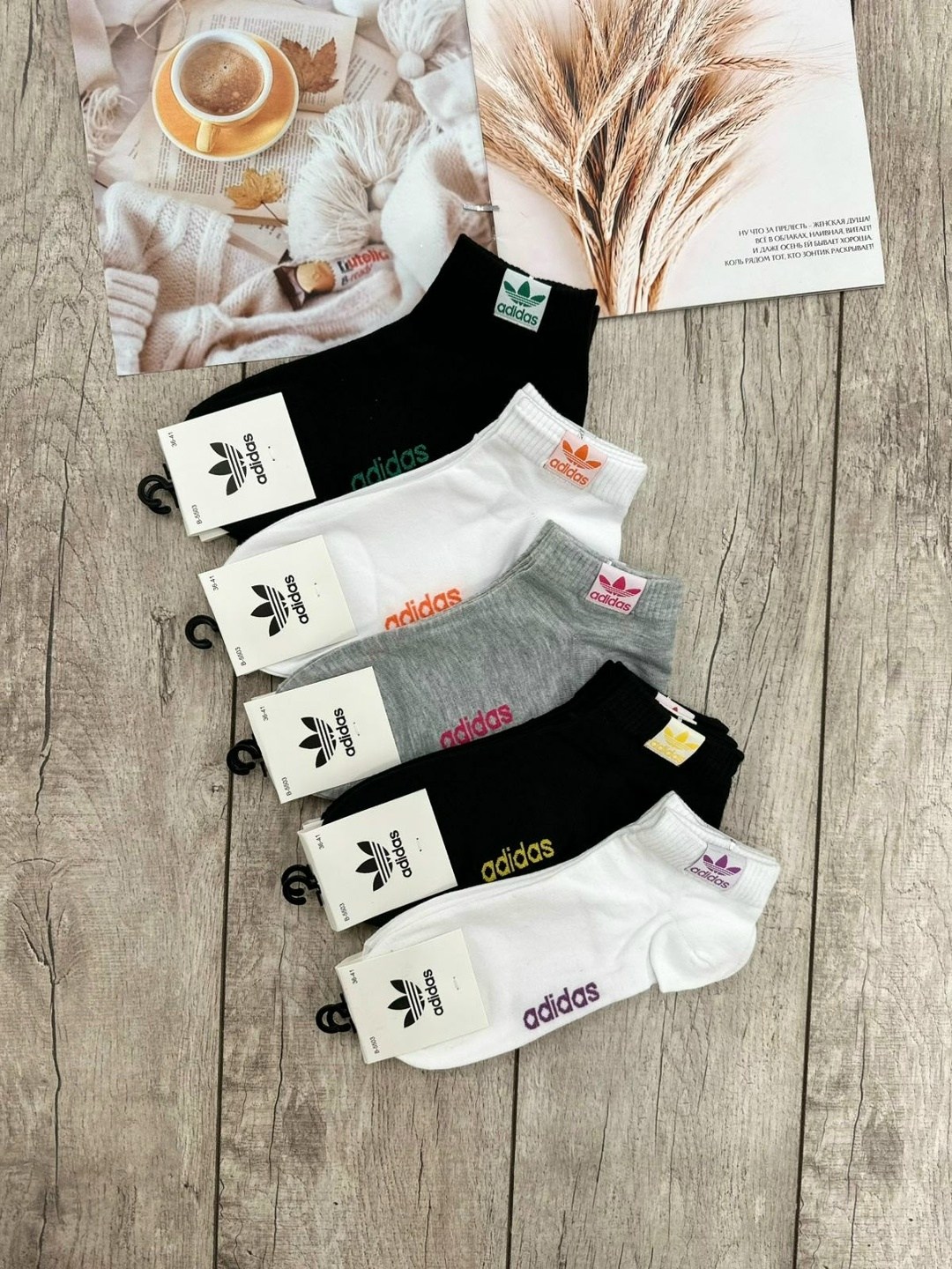 носки женские adidas,носки короткие набор 5 пар,комплект носков adidas,носки адидас,носки женские