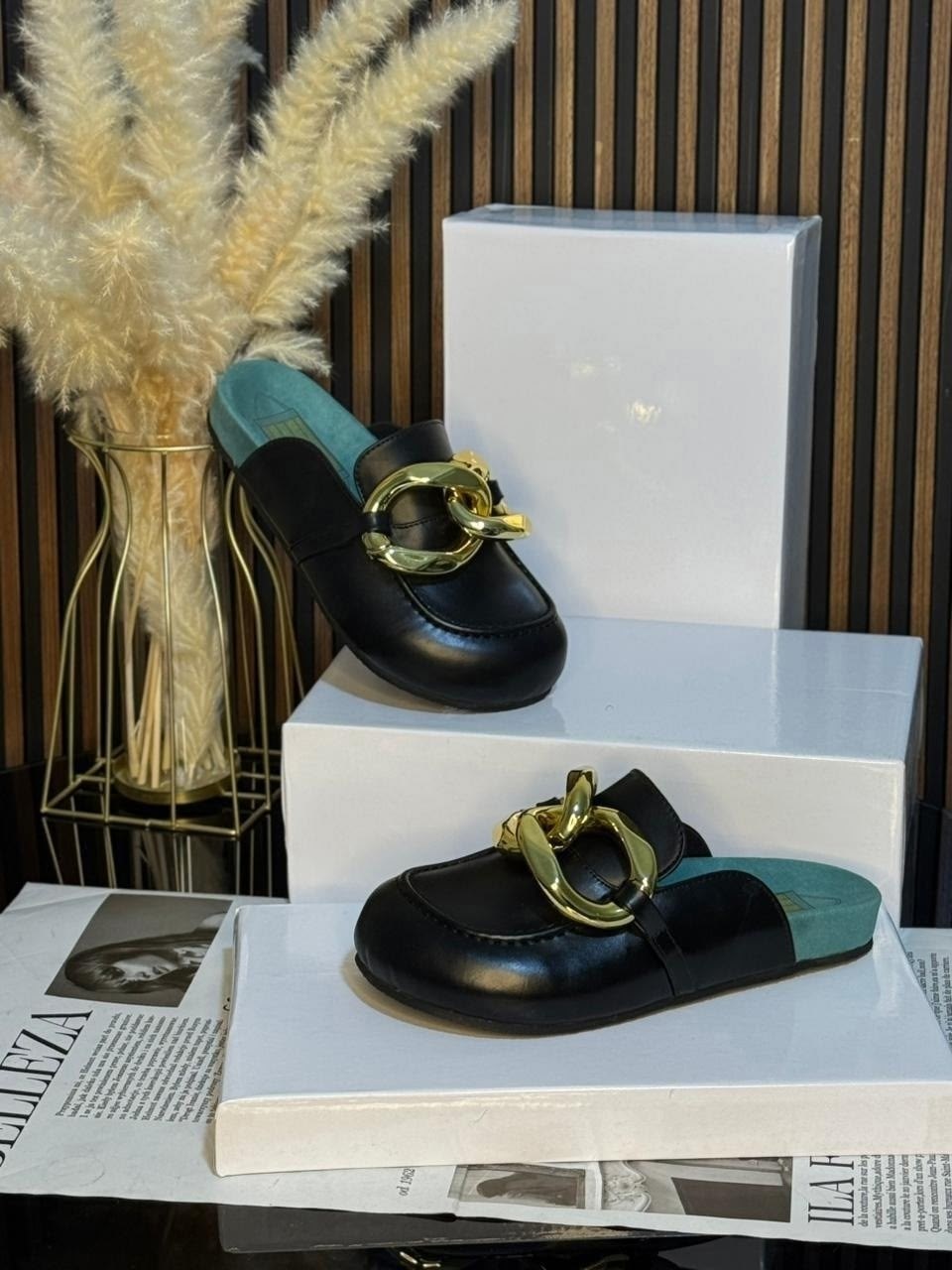 ,шлепанцы женские,кожаные мюли,шлепки с цепью,сабо мюли