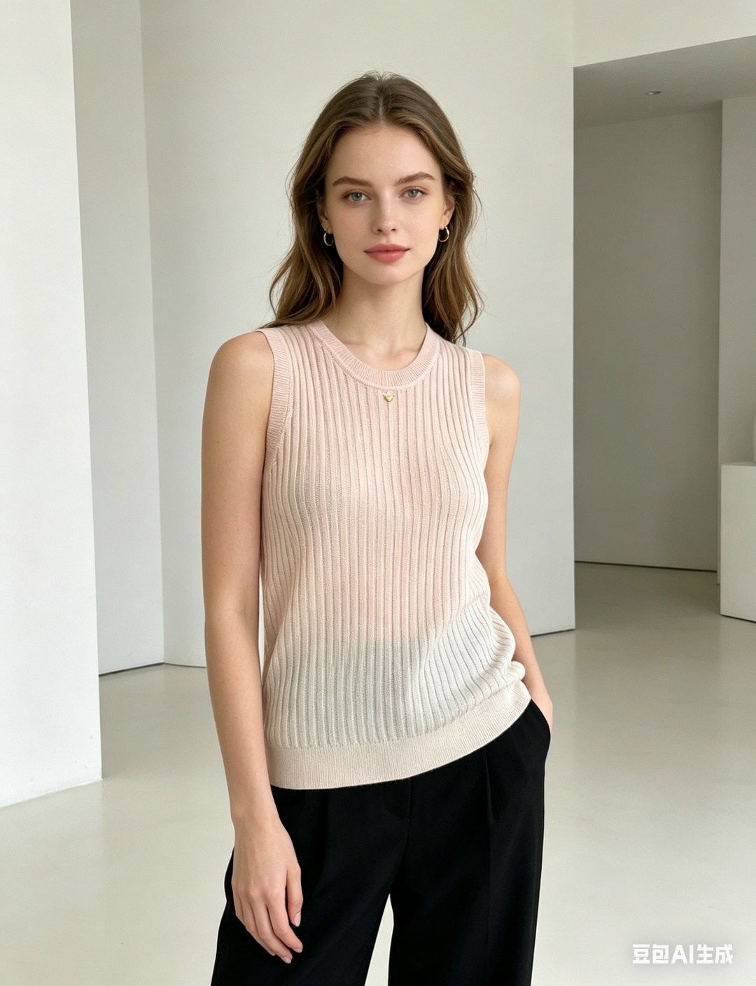 трикотажный топ,бежевый топ,топ женский,майка женская,вязаные жилеты