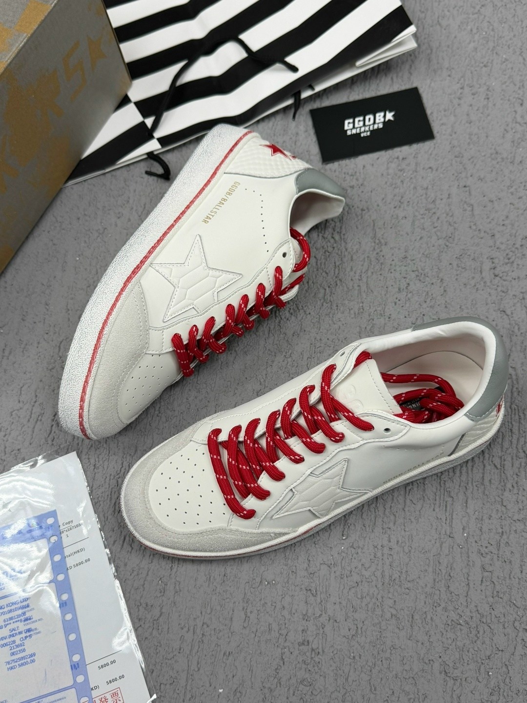 кроссовки golden goose ball-star low белый красный,кроссовки golden goose,кеды golden goose "ball star" красные,кроссовки,кеды golden goose