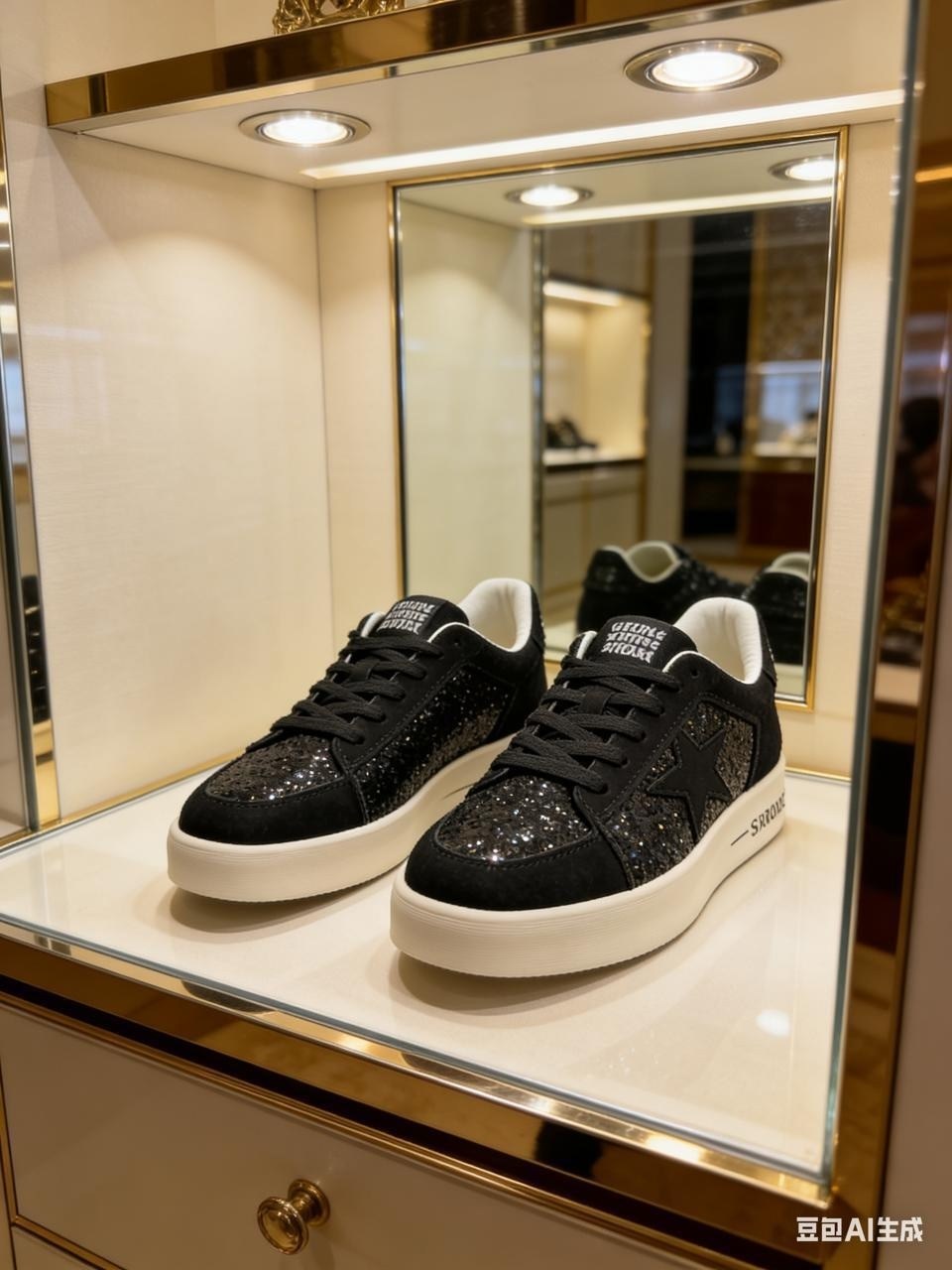 ,golden goose black glitter hi star sneakers,golden goose black glitter sneakers,golden goose hi star sneakers black glitter upper,голден гус кеды черные