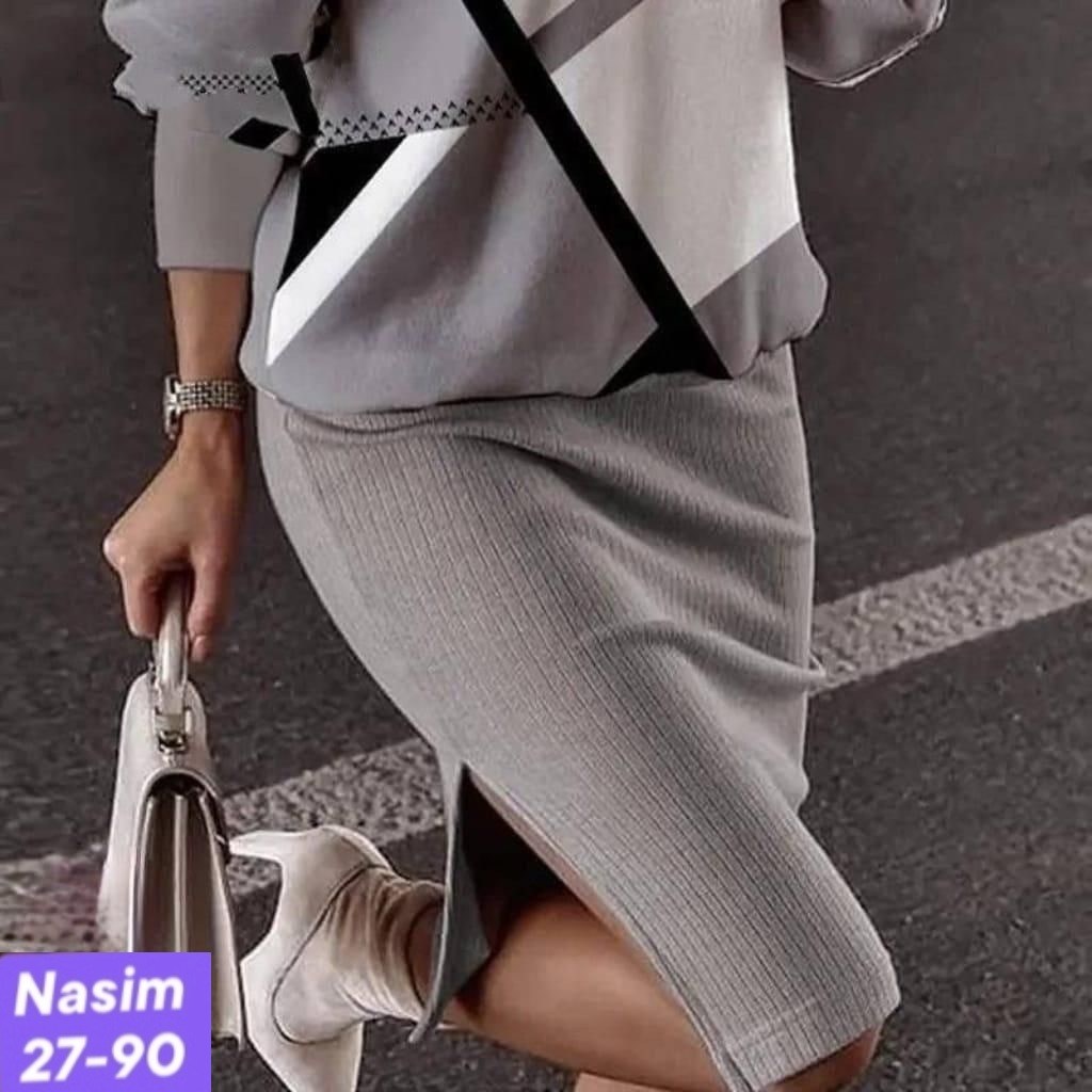 костюм женский двойка,женский трикотажный костюм с юбкой черный с белым,костюм двойка трикотаж,костюм классический,костюм женский трикотажный с юбкой черный с белым арт. 7197177