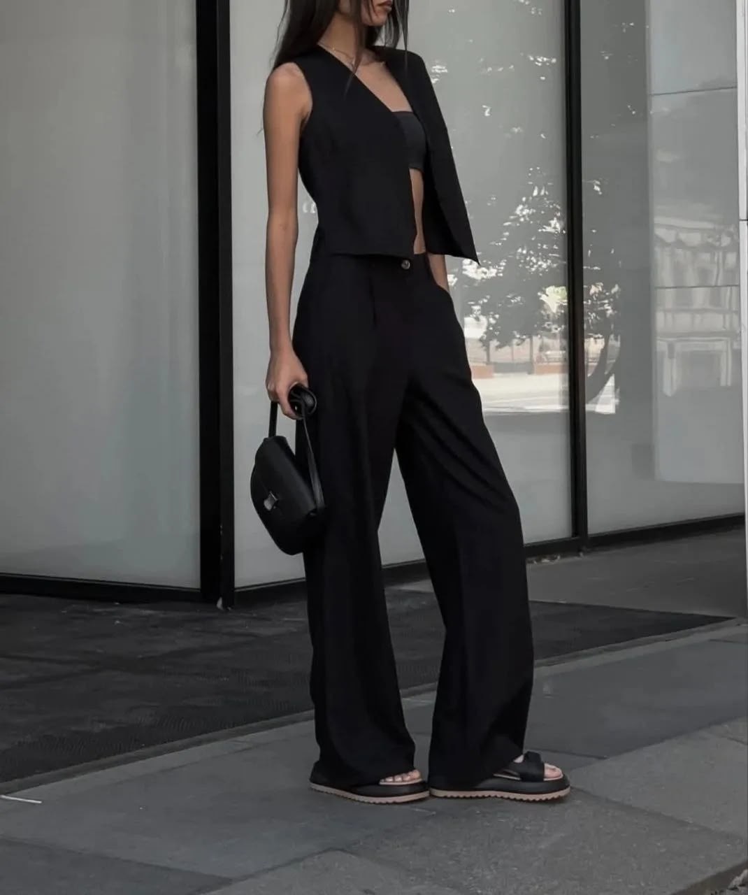 женский костюм,стильные женские костюмы,,костюм летний льняной с жилетом и брюками trendyclo,брючный костюм