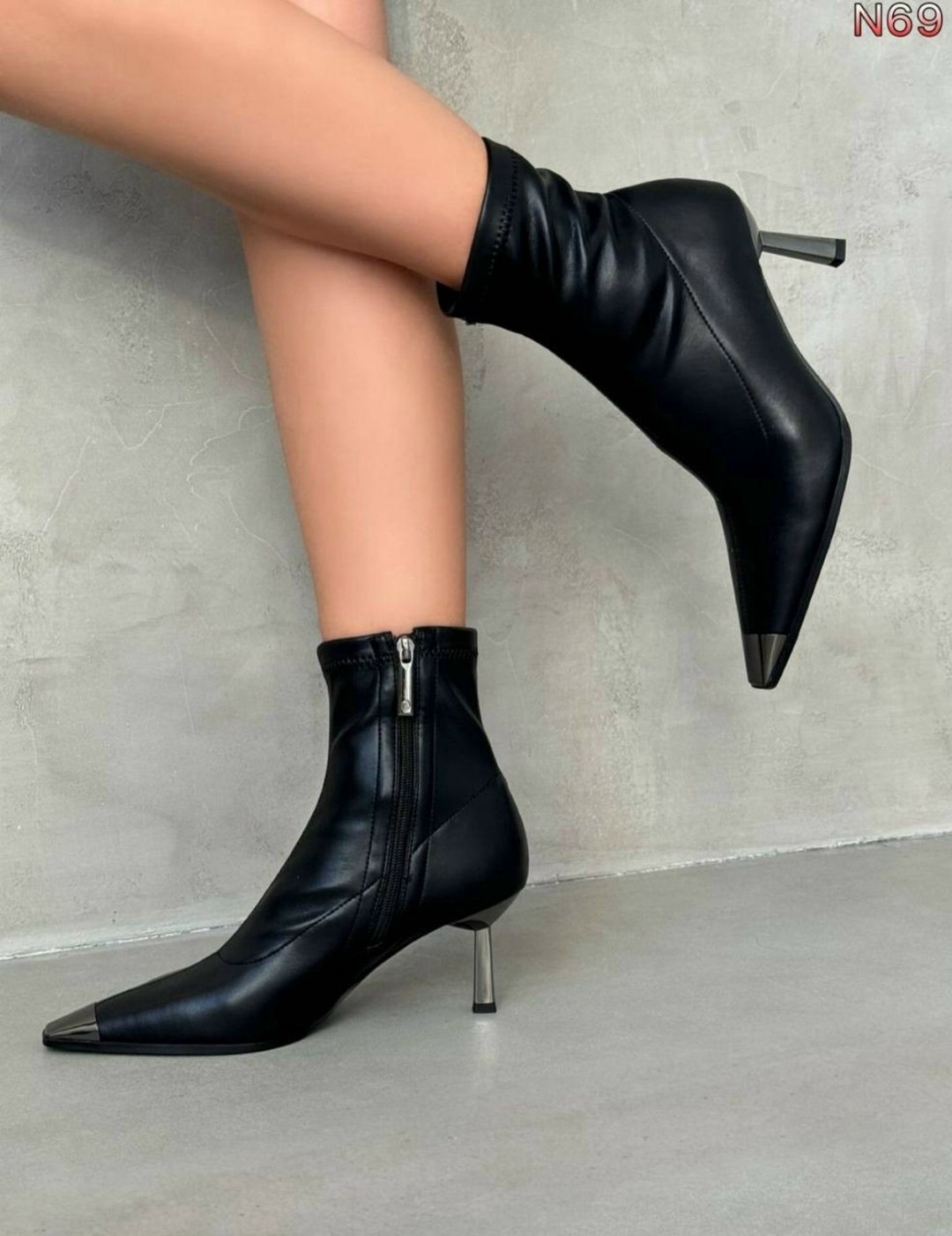 ботильоны на шпильке демисезонные yourbox,ботильоны на шпильке,ботильоны женские,ботильоны модные,ботильоны чулки демисезонные на каблуке matmazel цвет черный