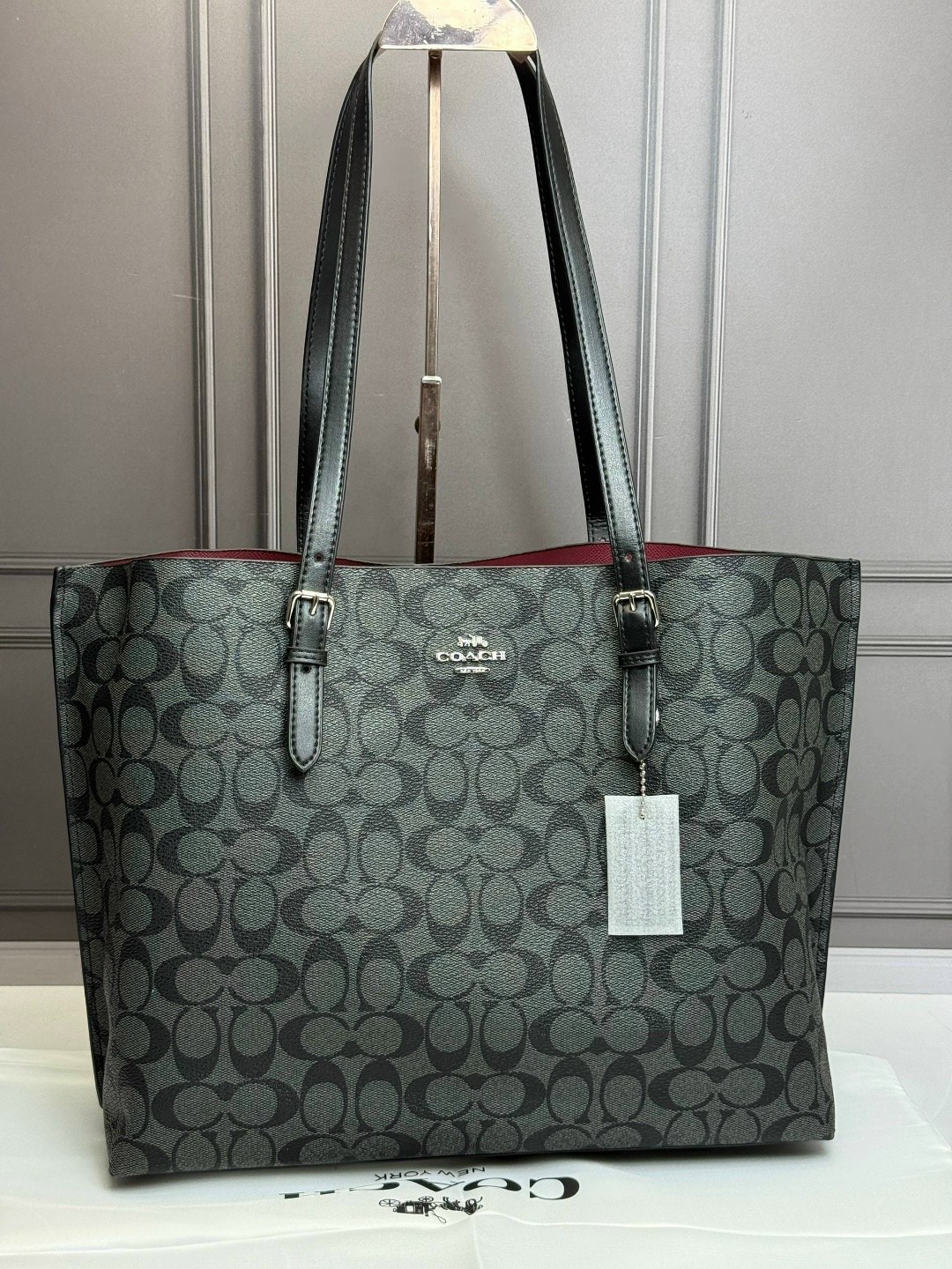 coach mollie tote in signature canvas,сумка шоппер coach,coach mini city tote signature canvas cn733 black/brown,сумка-тоут coach,сумка женская coach