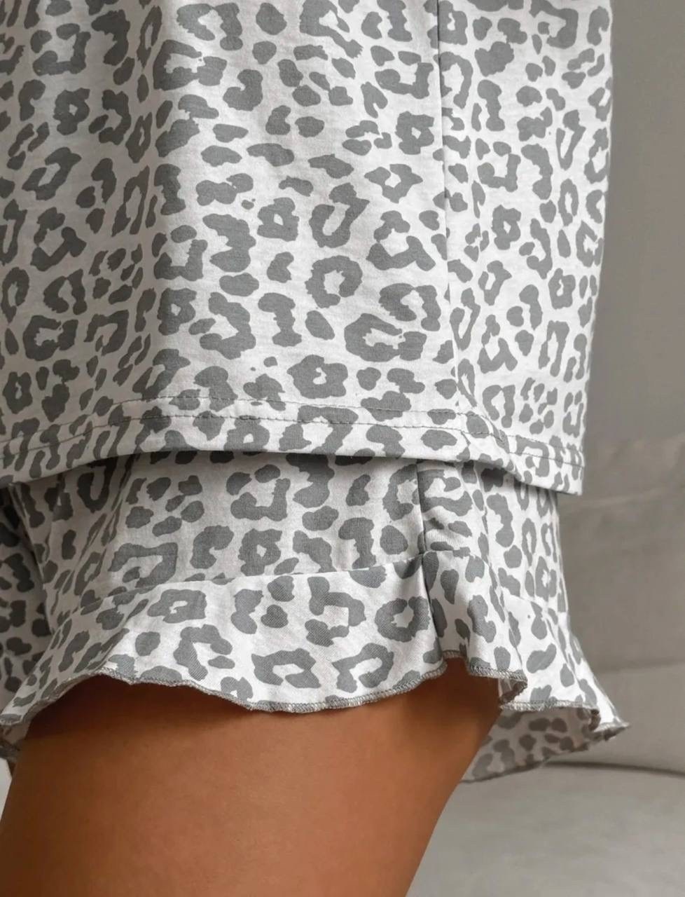 пижама женская с шортами,пижама с шортами леопардовый,пижама с шортами,пижама женская с шортами легая леопардовая,пижама женская