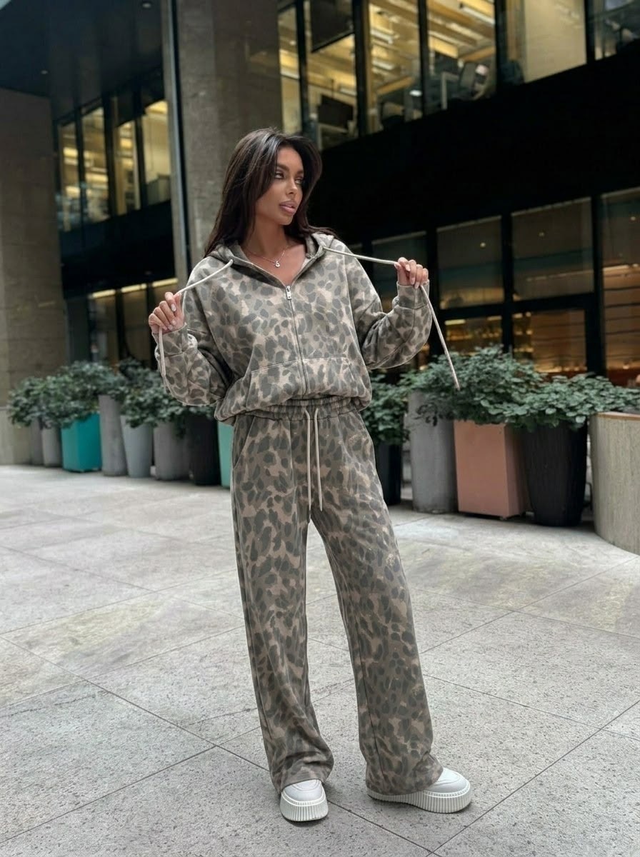 спортивный костюм теплый брючный леопардовый majiko,спортивный костюм теплый леопардовый majiko,спортивный костюм теплый осенний леопардовый majiko,спортивный костюм женский теплый леопардовый majiko,