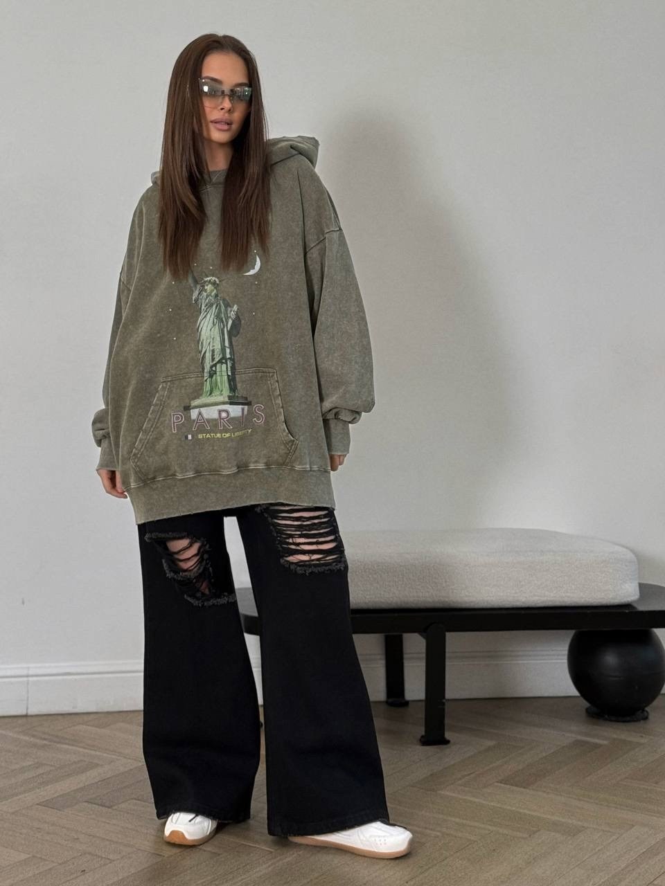 женское худи с капюшоном,худи оверсайз,худи balenciaga,cвитшот оверсайз