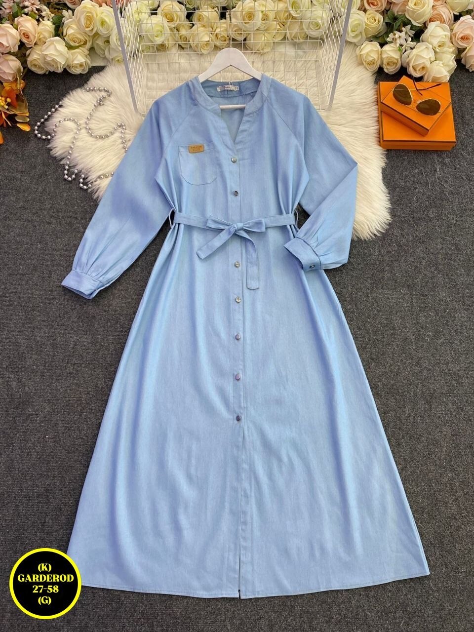 джинсовое платье,женское джинсовое платье,платье,джинсовое платье сарафан миди style spark цвет деним голубой,джинсовое платье-рубашка длины миди