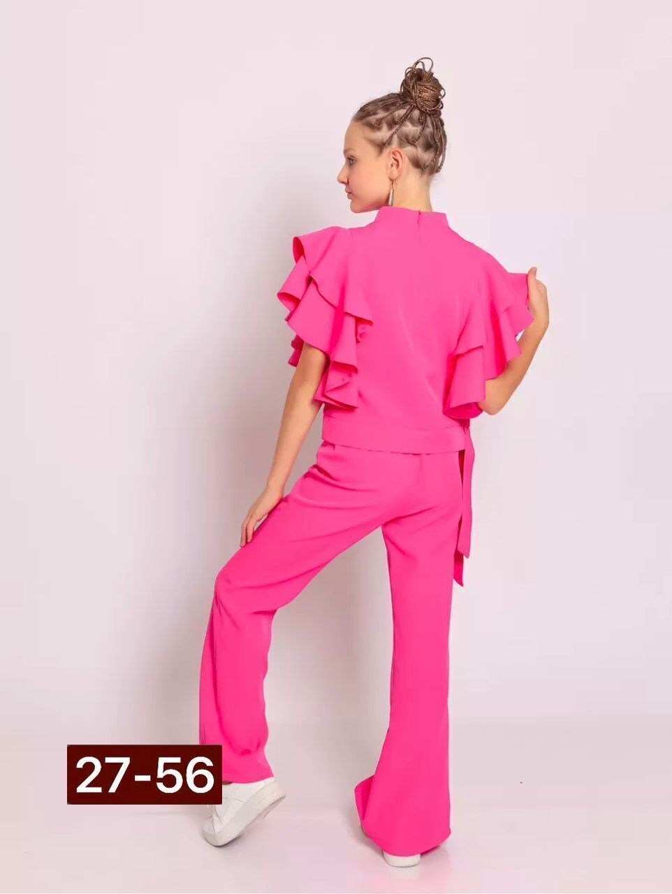 костюм брючный нарядный с воланами для подростка lemada brand,костюм с брюками,праздничный брючный костюм для девочек,брючный костюм нарядный,брючный костюм для девочки