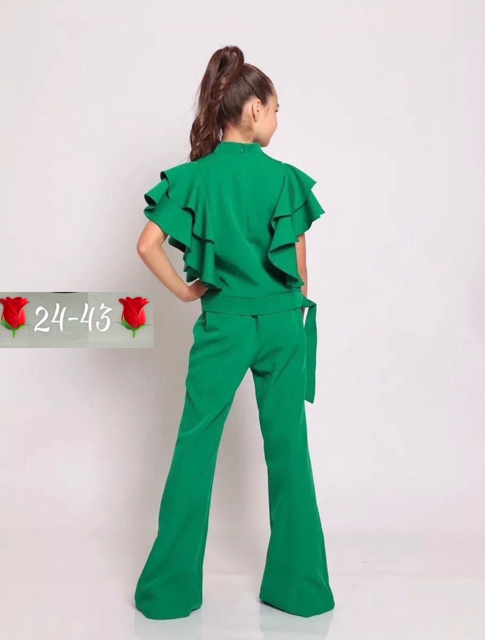 костюм брючный нарядный с воланами для подростка lemada brand,костюм брючный,костюм с брюками,костюм брючный для девочек,нарядный брючный костюм для девочки