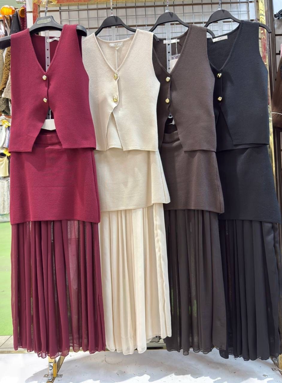 костюм с плиссированной юбкой,вечерний костюм с юбкой,жилет и юбка,женские наряды,костюм с юбкой