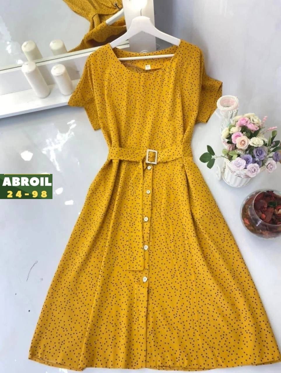 платье женское платье летнее,платье женской,платье желтое в горошек женское,летнее платье миди,летние платье