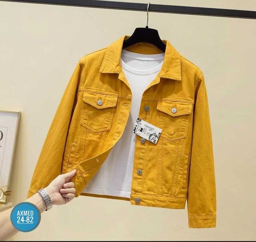 джинсовая куртка,джинсовая куртка повседневная,желтая джинсовка капсулы,желтая куртка,куртка модная