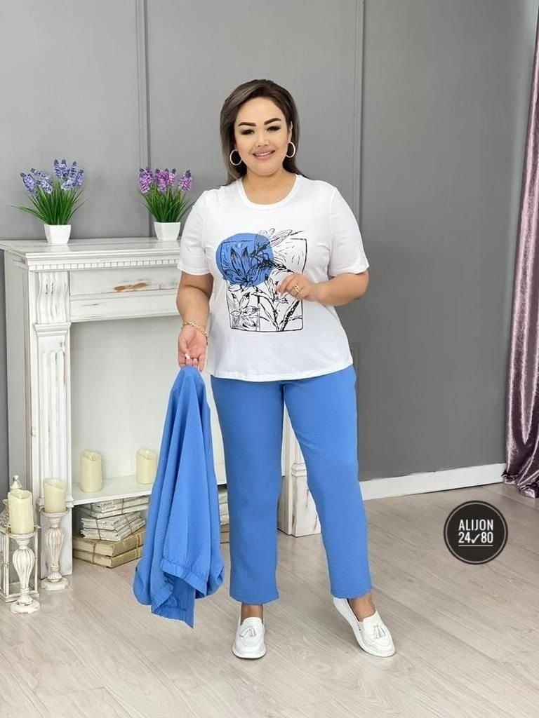 комплект брючный тройка с бомбером больших размеров markka plus,костюм тройка лен женский,костюм женский ткань сингапур,комплект брючный тройка с бомбером больших размеров markka plus 160402076,костюм