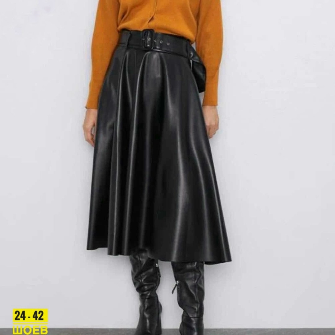 юбка кожаная миди,кожаная юбка,длинная юбка кожаная,кожаная юбка макси,юбка из эко кожи миди