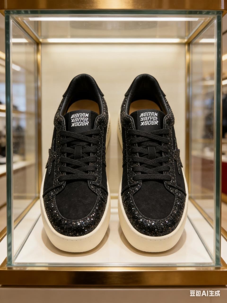 ,голден гус кеды черные,кроссовки golden goose,кеды golden goose,golden goose black glitter hi star sneakers